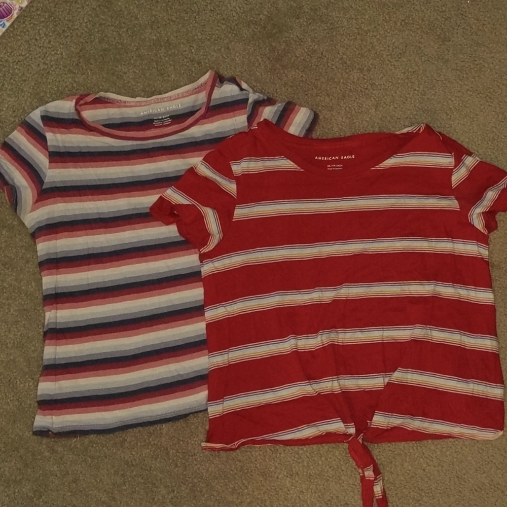 Set 2 American Eagle XS lightweight tees